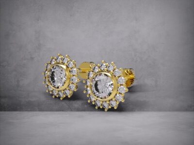 3D модель • сережки-гвіздочки • «Halo Classic» • Артикул: SR-062