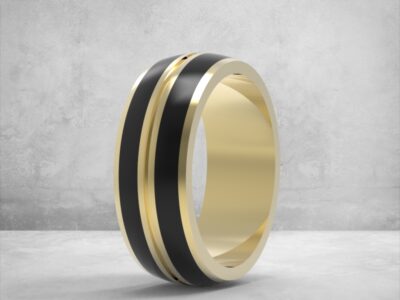 3D модель • обручка • „Dual Line Black“ • Артикул: OB-054