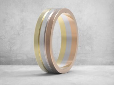 3D модель • обручка • “Trio Fusion” • Артикул: OB-022