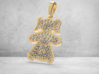 3D модель • Кулон • «Дівчинка з камінням» • Артикул: PN-029