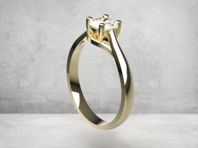 3D модель • помолвочне кільце • «Солітер елеганс» • Артикул: PN-051