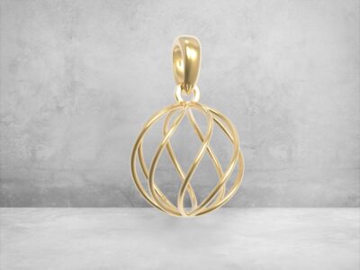 3D модель • Кулон «Спіральна Сфера» • Артикул: PN-026