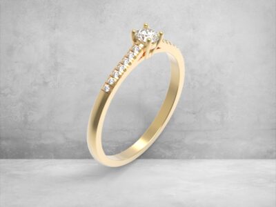 3D модель • помолвочне кільце • «Тендітна доріжка кохання» • Артикул: PN-048