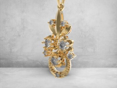 3D модель • Кулон «Квіткова Елегантність» • Артикул: PN-021