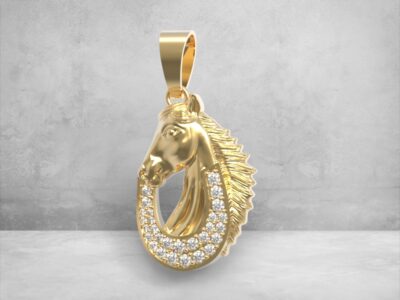 3D модель • Кулон • «Кінь та Підкова» • Артикул: PN-022