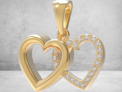 3D модель • Кулон «Подвійні Серця» • Артикул: PH-012
