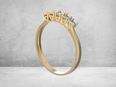 3D модель • помолвочне кільце • «Лінія кохання» • Артикул: PN-045