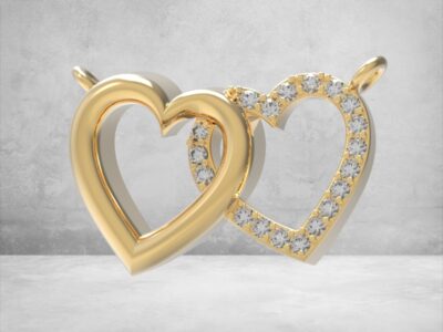 3D модель • кулон • «Подвійні серця кохання» • Артикул: PN-037