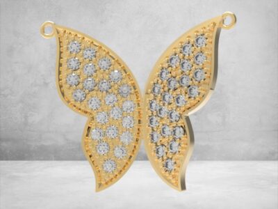 3D модель • кулон • „Метелик подвійний сяючий“ • Артикул: PN-040